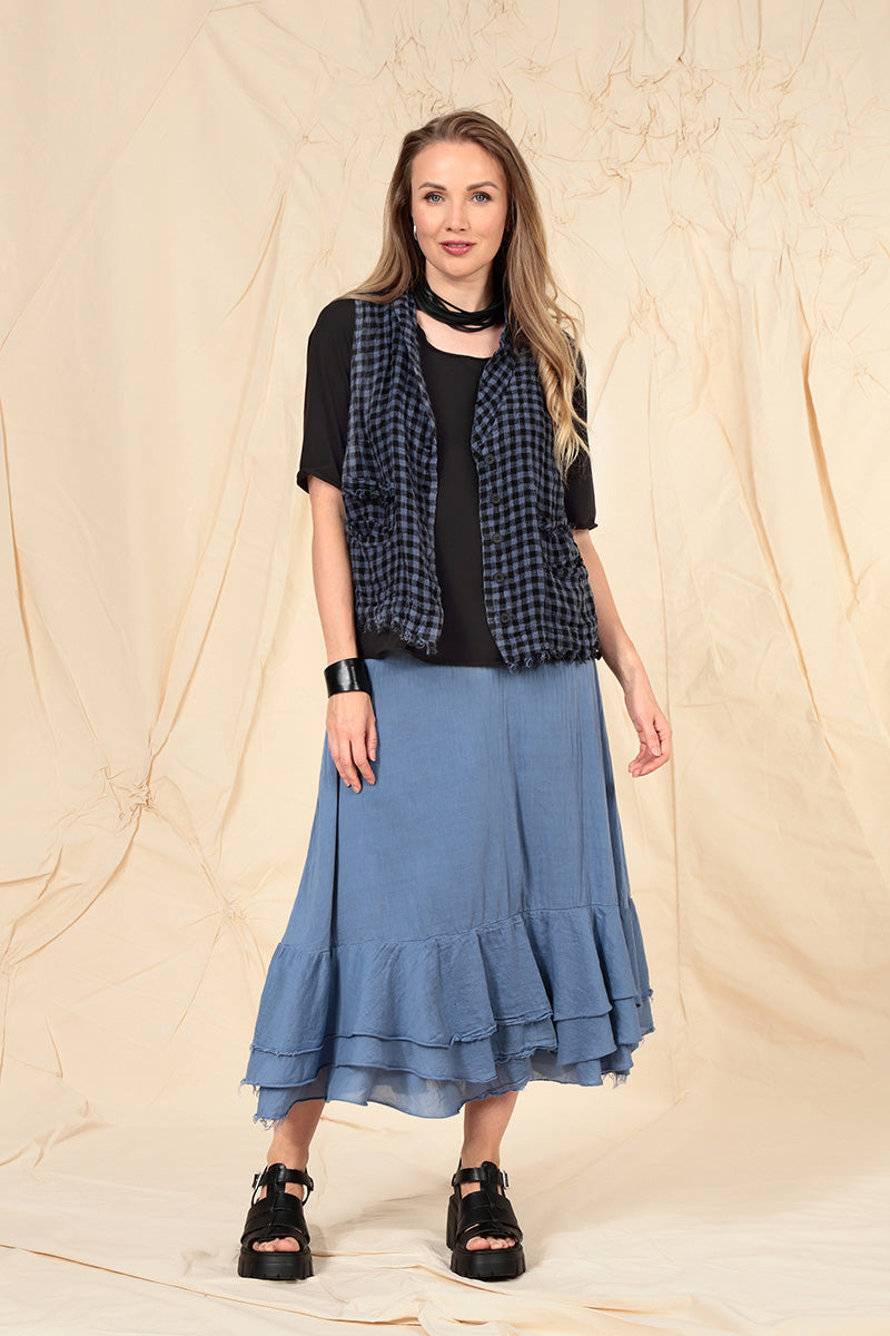 Flowy Blue Nova Silk Cotton Skirt 6