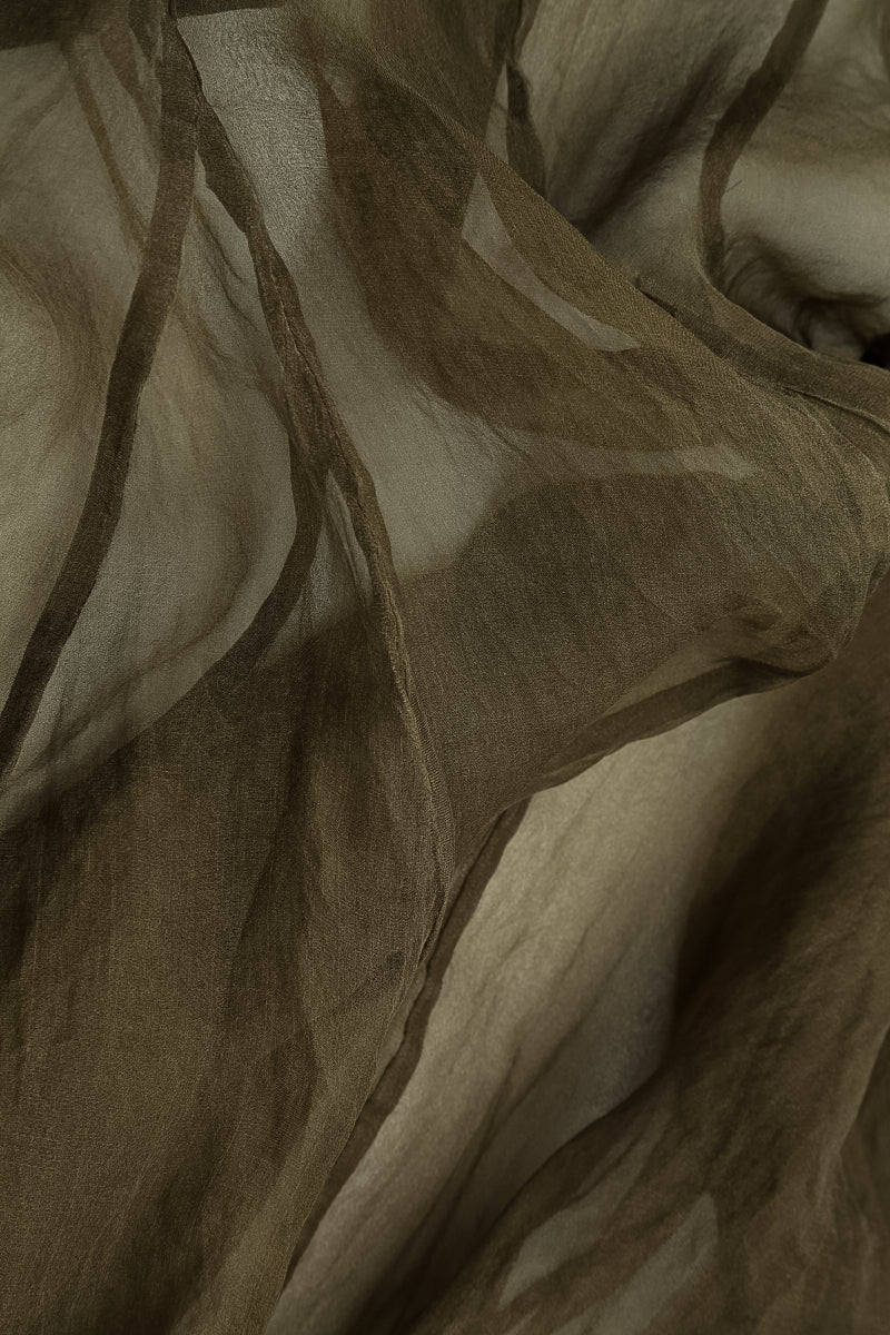 Flowy Forest Mist Silk Chiffon Jacket 5