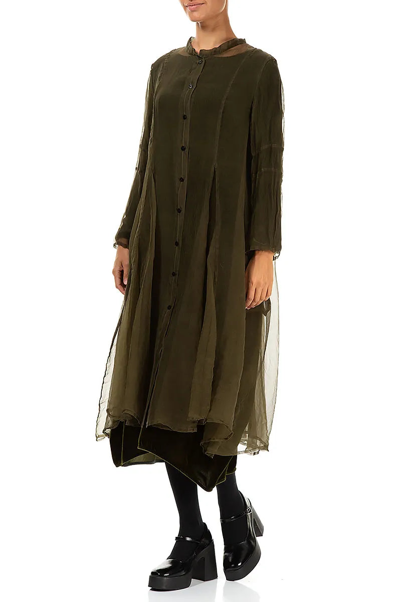 Flowy Forest Mist Silk Chiffon Jacket 3