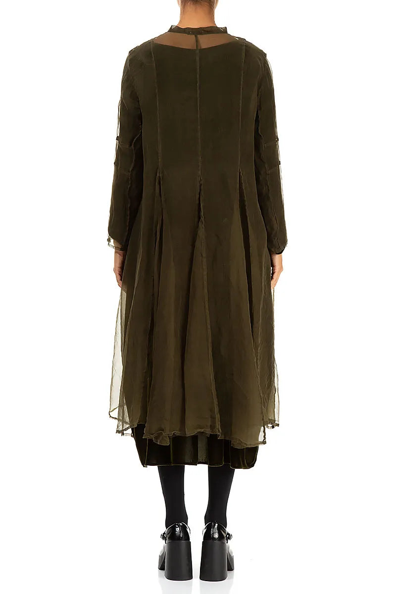 Flowy Forest Mist Silk Chiffon Jacket 2