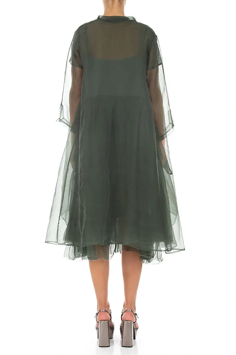 Flowy Sage Silk Chiffon Jacket 3