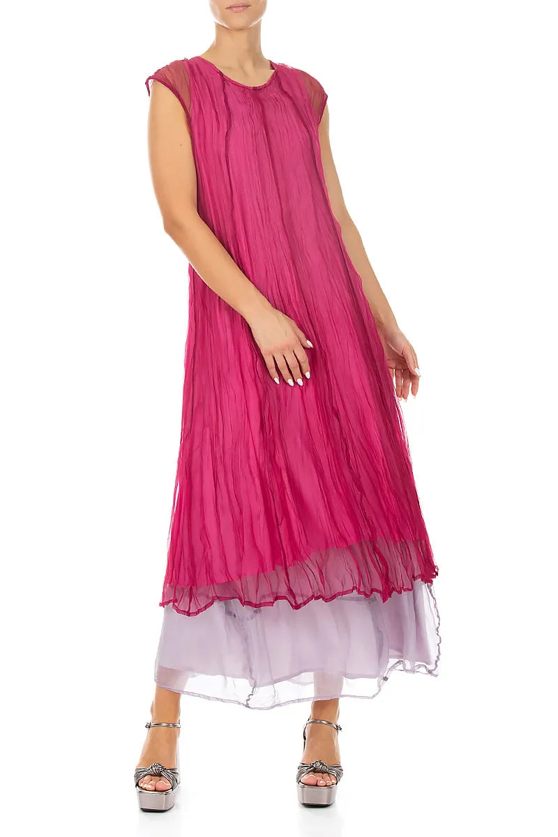 Fluid Lilac Silk Chiffon Skirt 4