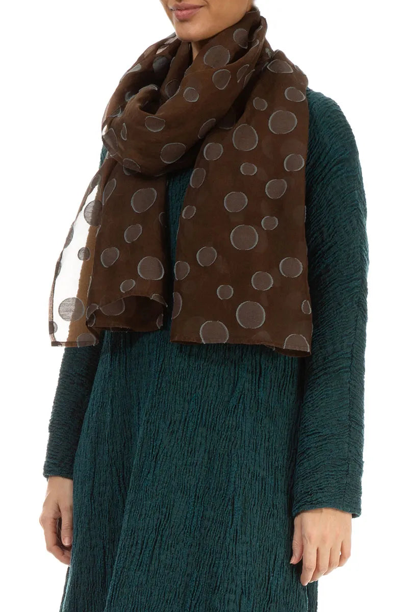 Aged Copper Bubbles Silk Scarf 3