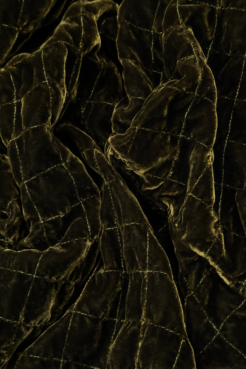 Forest Mist Pleated Silk Velvet Trousers 5