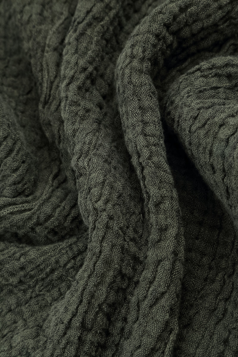 Veste en lin texturé couleur brume de forêt