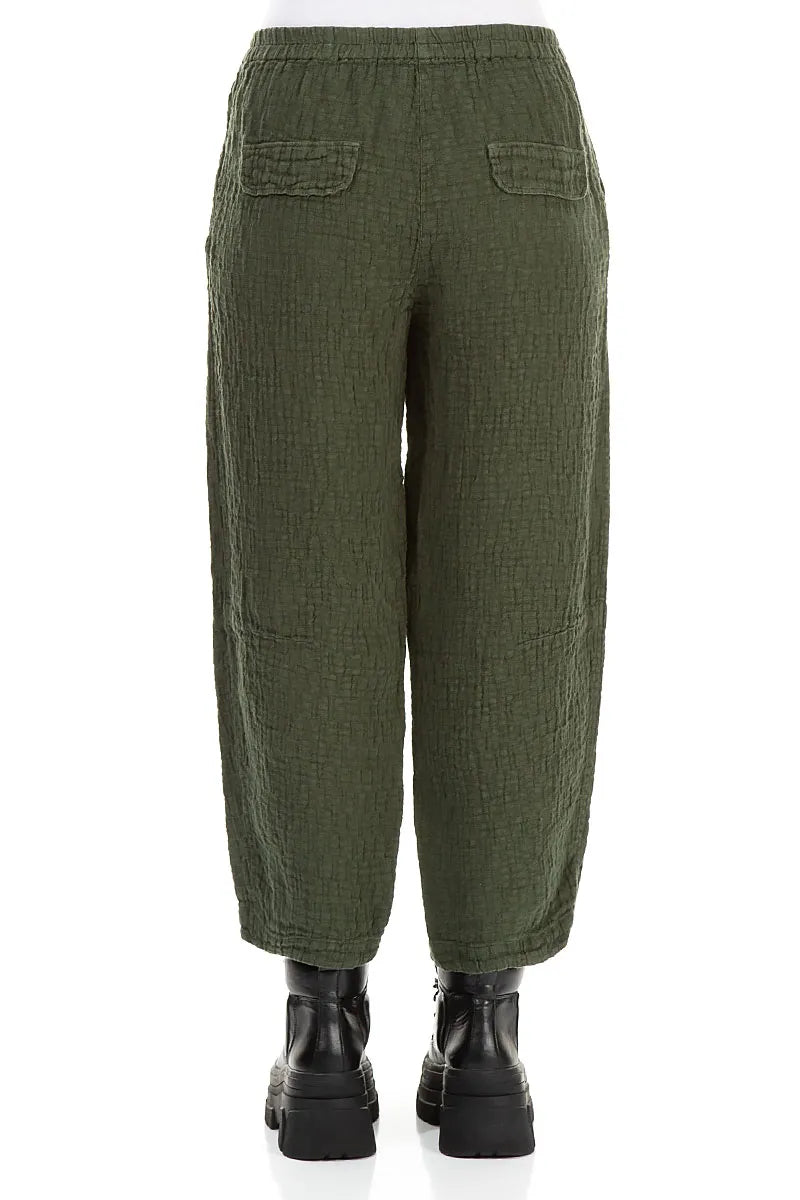 Forest Mist Textured Linen Trousers