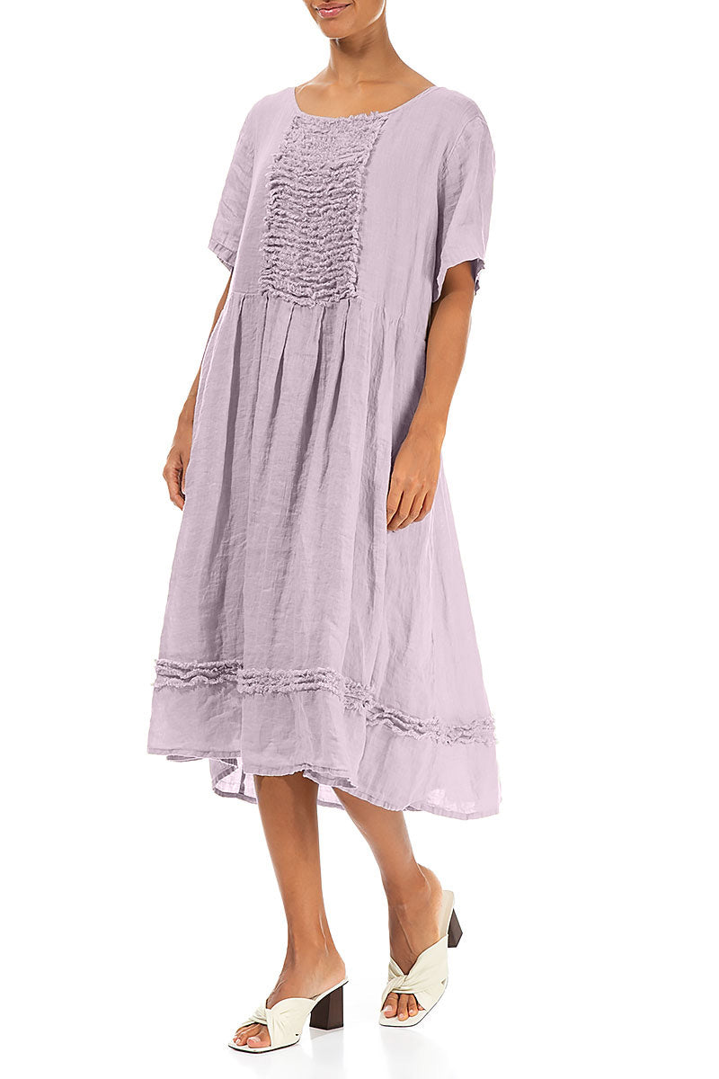 Frill Lilac Gauze Linen Dress 2