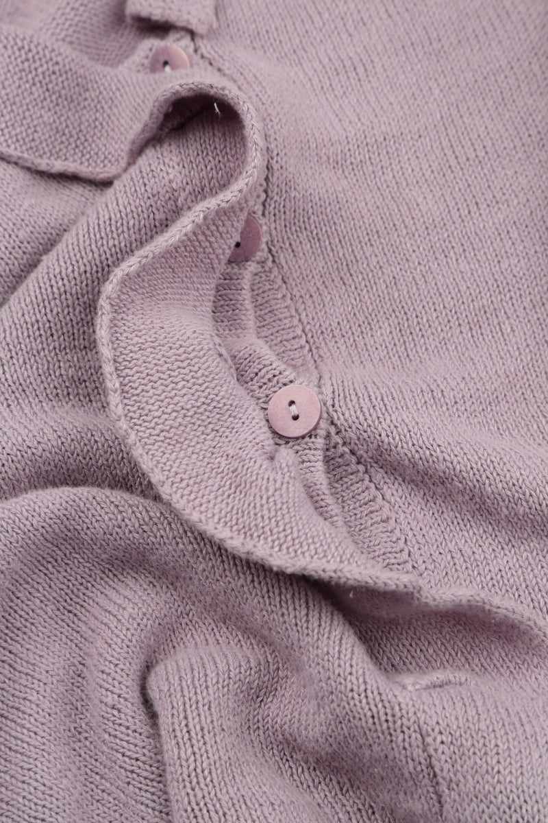 Frilled Neck Lilac Linen Cardigan 6