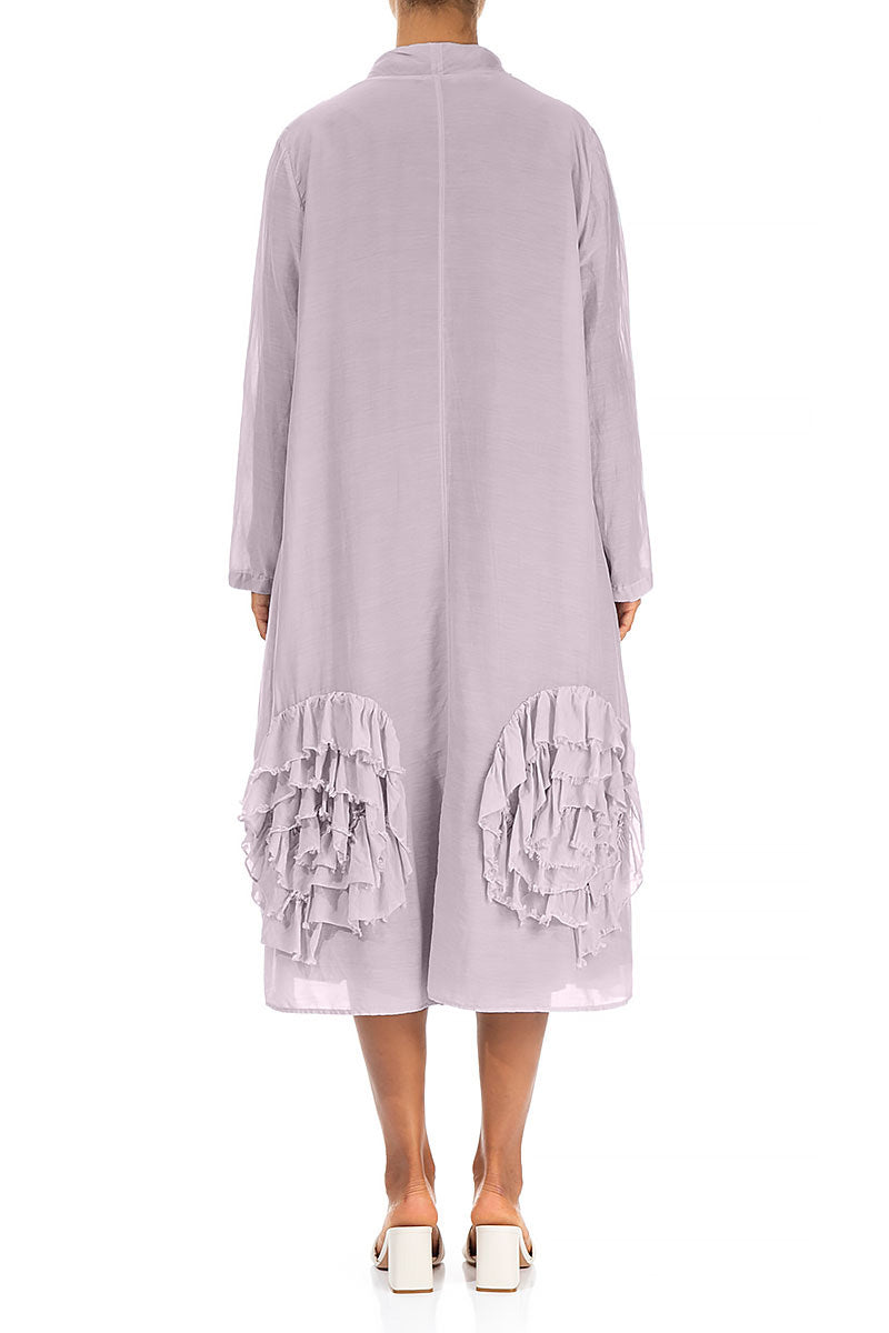 Frilly Flower Lilac Silk Cotton Jacket 2