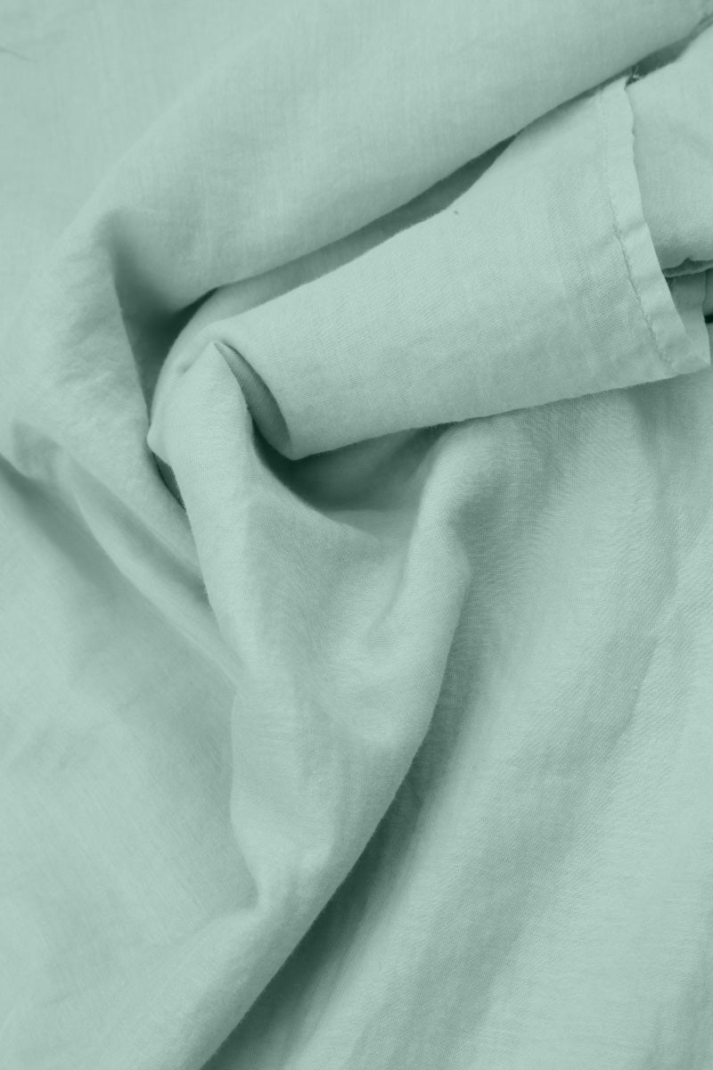 Frilly Flower Mint Silk Cotton Scarf 5