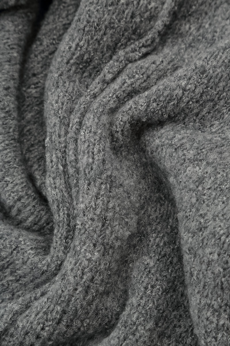 Fringed Grey Wool Cardigan 5