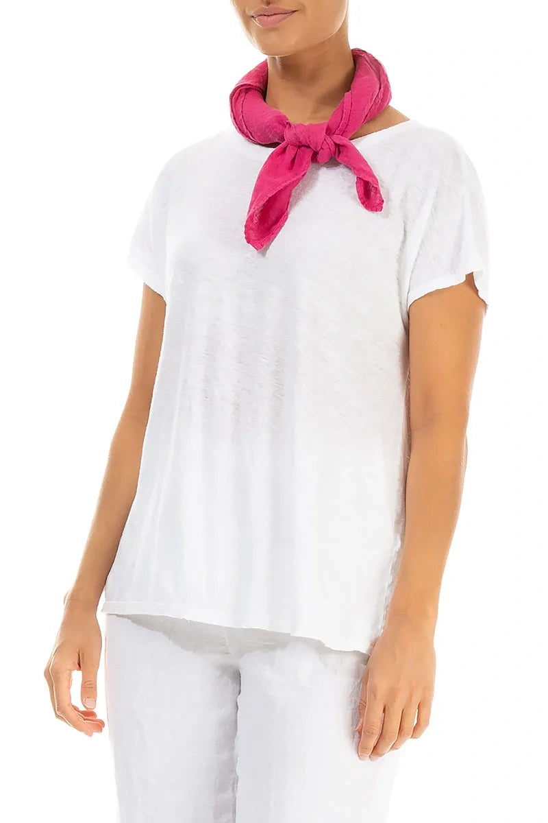 Fuchsia Gauze Linen Scarf