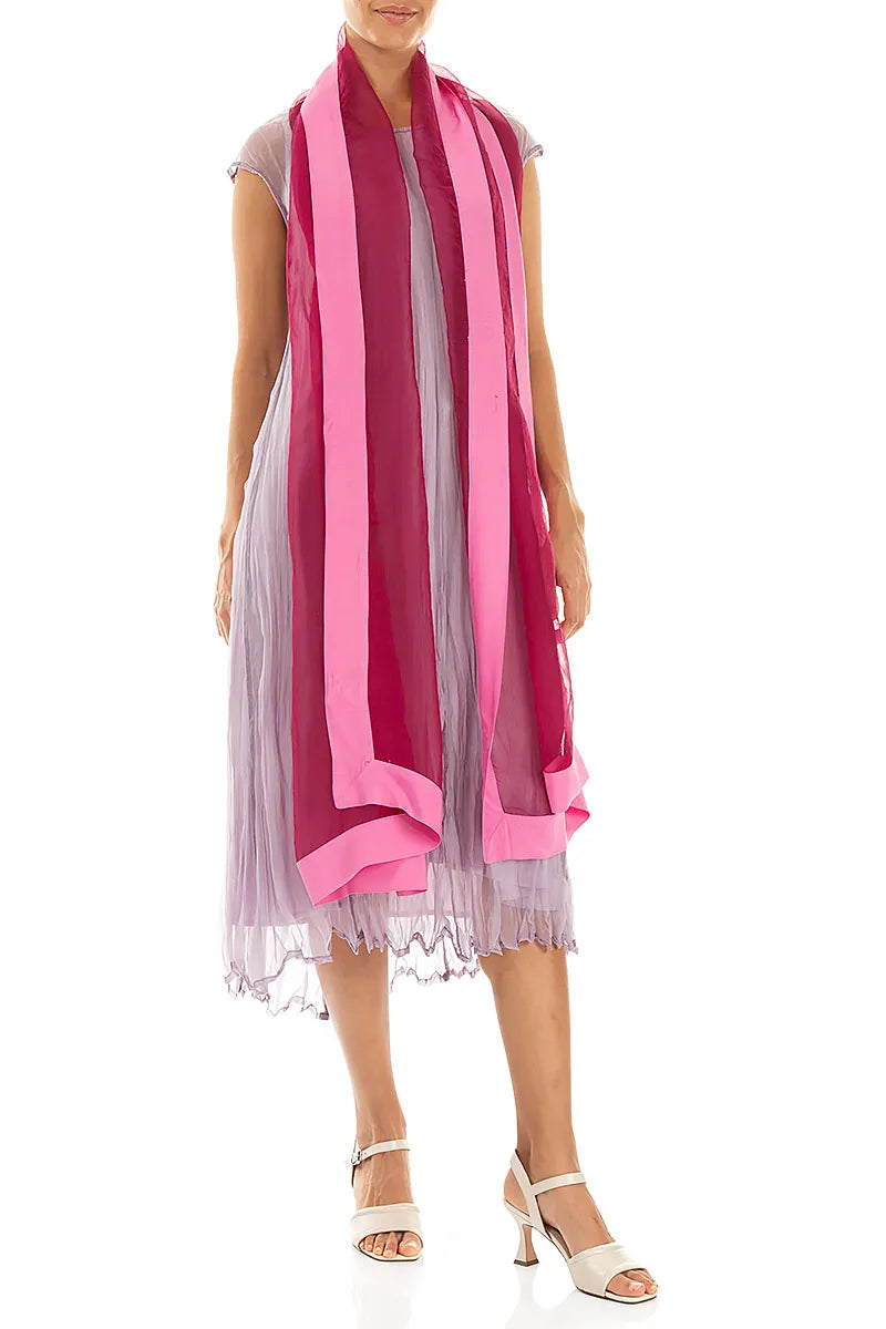 Fuchsia Silk Chiffon Scarf