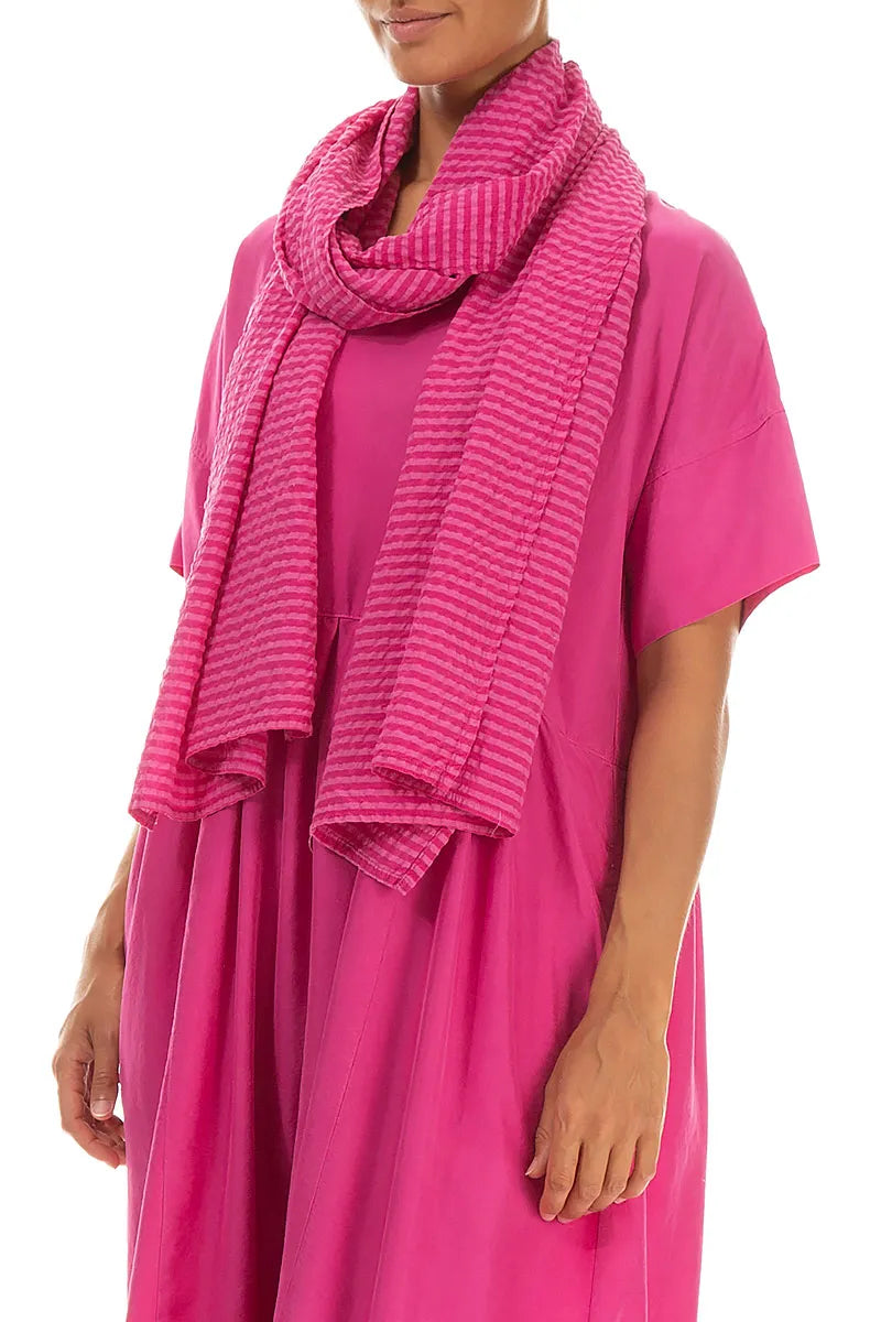 Fuchsia Textured Silk Scarf 3