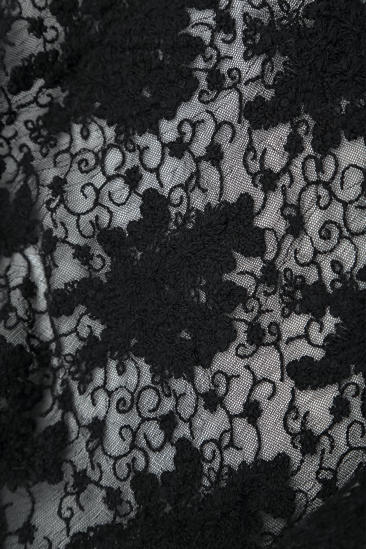 Full Black Floral Cotton Lace Blouse 6
