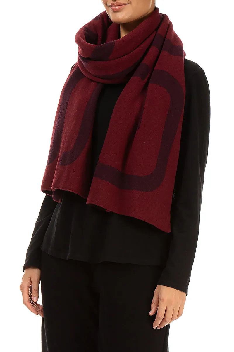 GRIZAS Dark Red Soft Wool Scarf 3