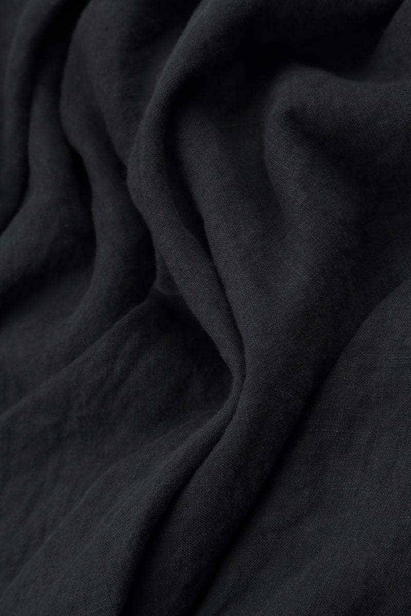 Geraffte Graphit-Leinenjacke