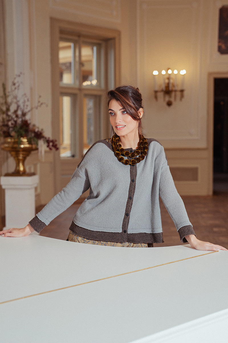 Golden Olive Silk Velvet Bead Necklace 7