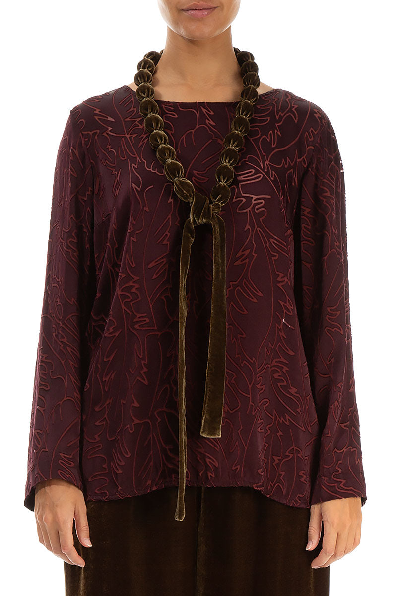 Golden Sage Silk Velvet Bead Necklace 1