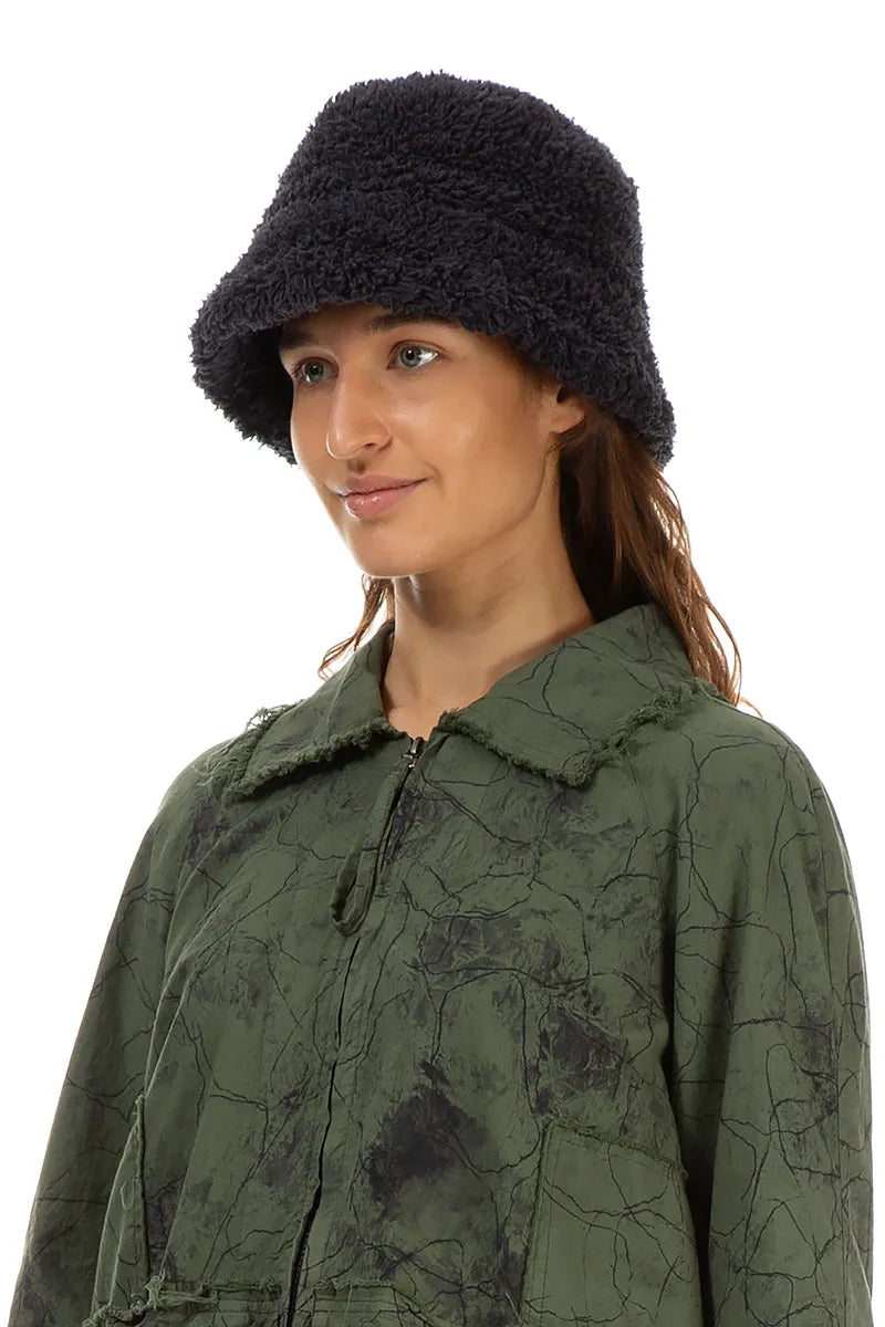 Graphite Blue Teddy Cotton Bucket Hat 3