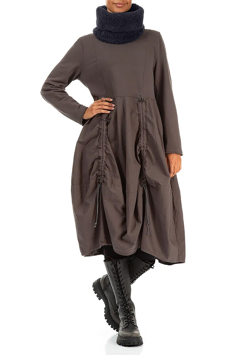 Graphite Blue Teddy Cotton Infinity Scarf 2