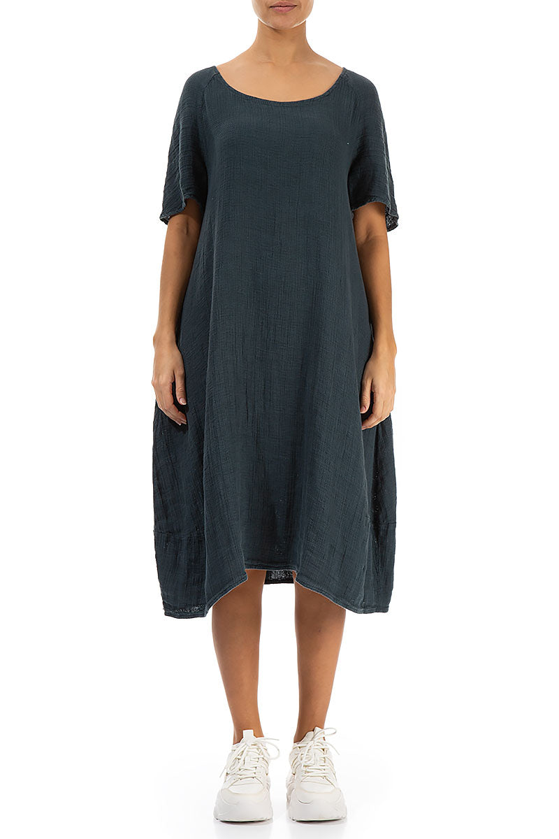 Graphite Textured Linen Dress 1