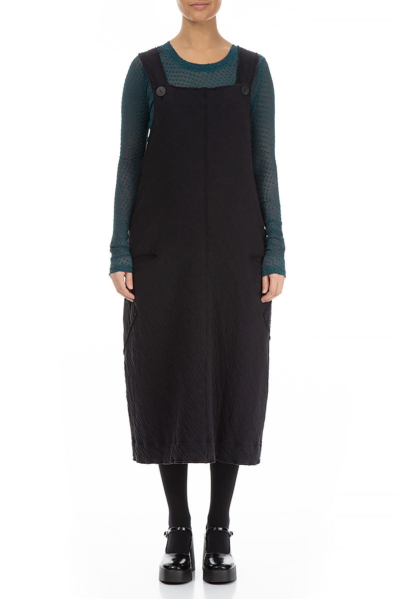 Grey Wavy Cotton Pinafore Dress 1