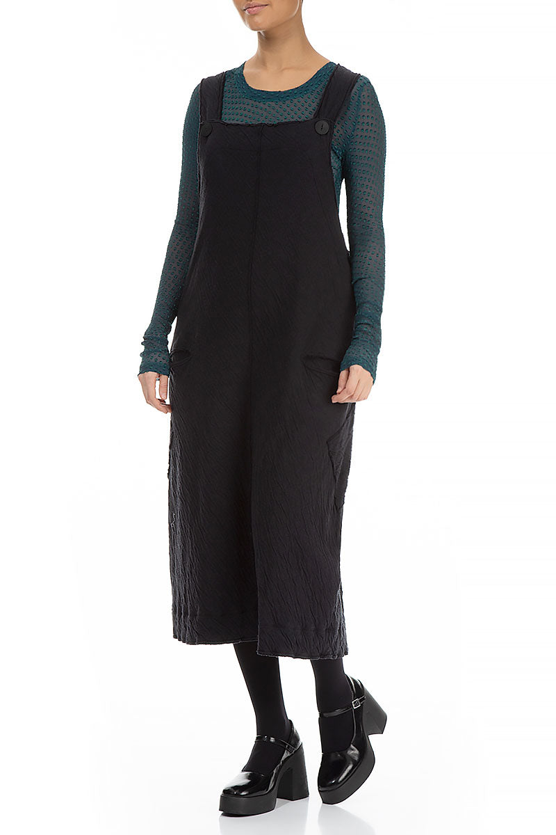 Grey Wavy Cotton Pinafore Dress 3