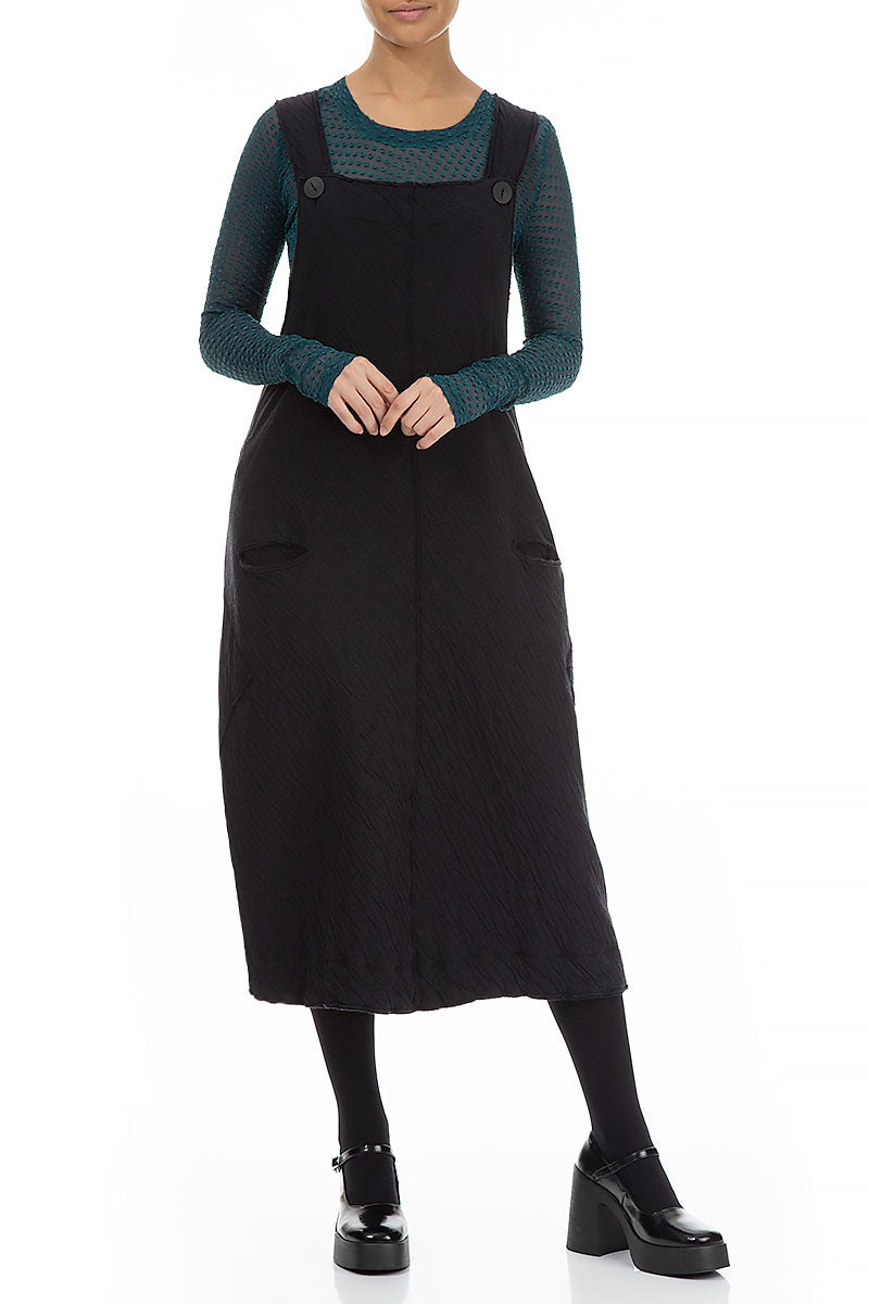 Grey Wavy Cotton Pinafore Dress 4