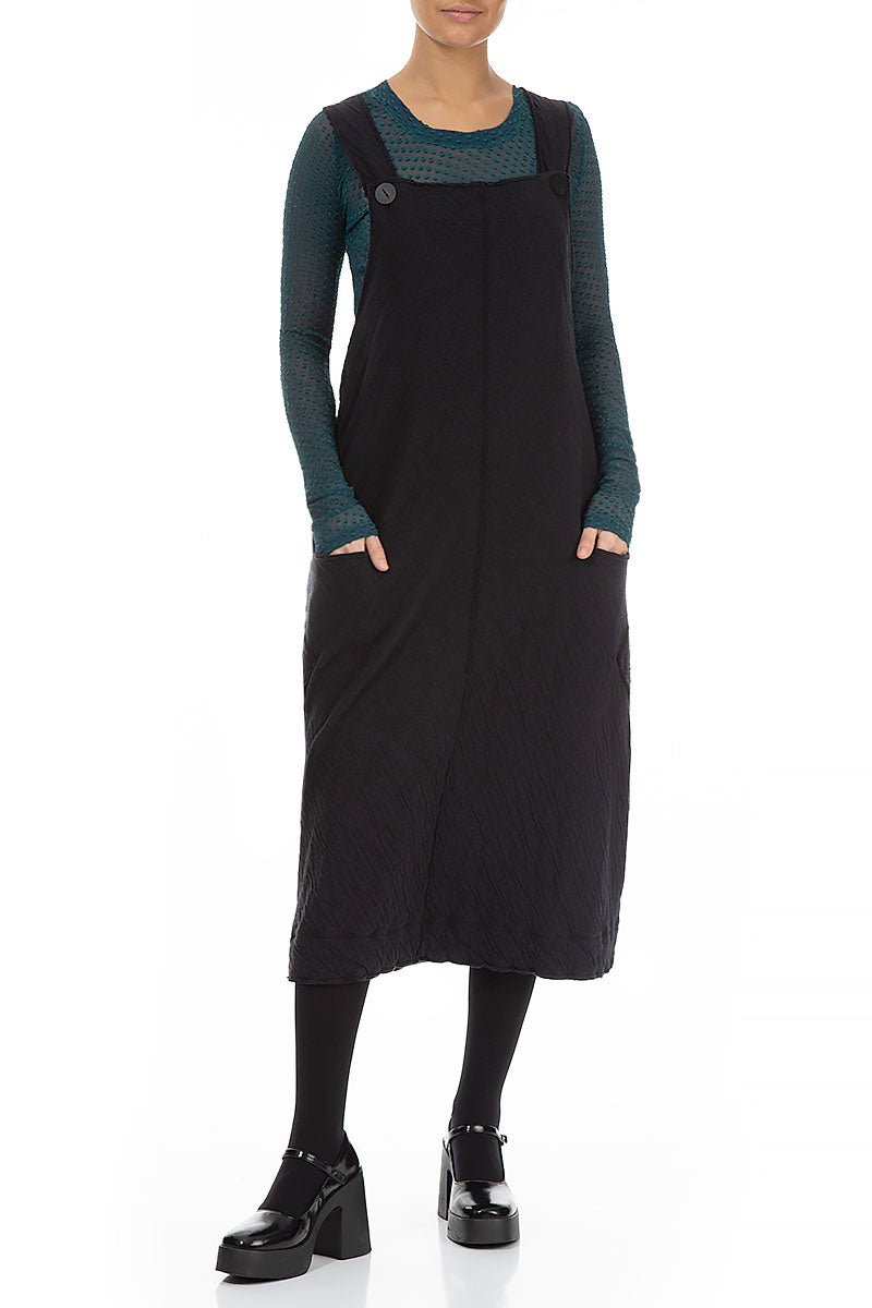 Grey Wavy Cotton Pinafore Dress 5