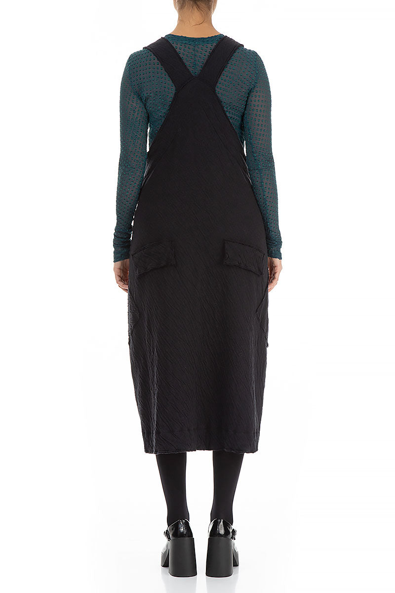 Grey Wavy Cotton Pinafore Dress 2