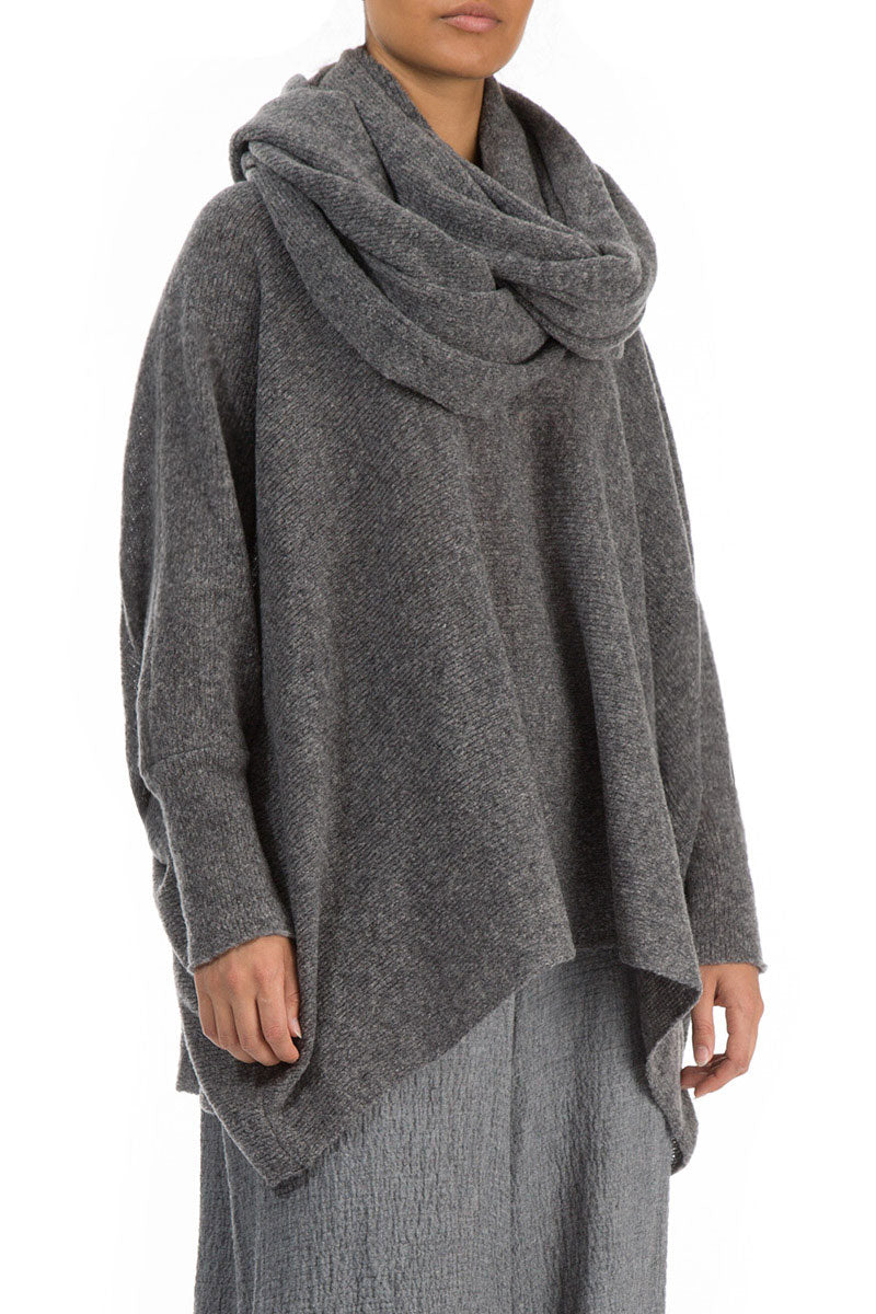 Grey Wool Infinity Scarf 3