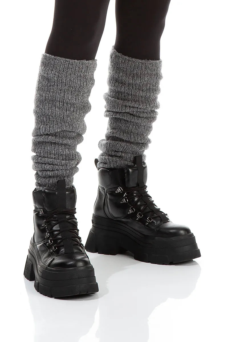 Grey Wool Leg Warmers 3