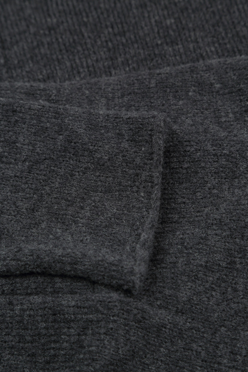 Hooded Dark Grey Wool Cardigan 5