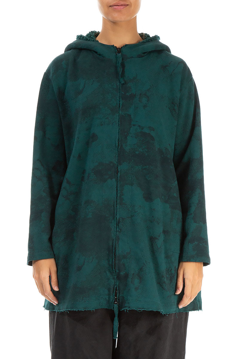 Hooded Emerald Alabaster Cotton Jacket 1