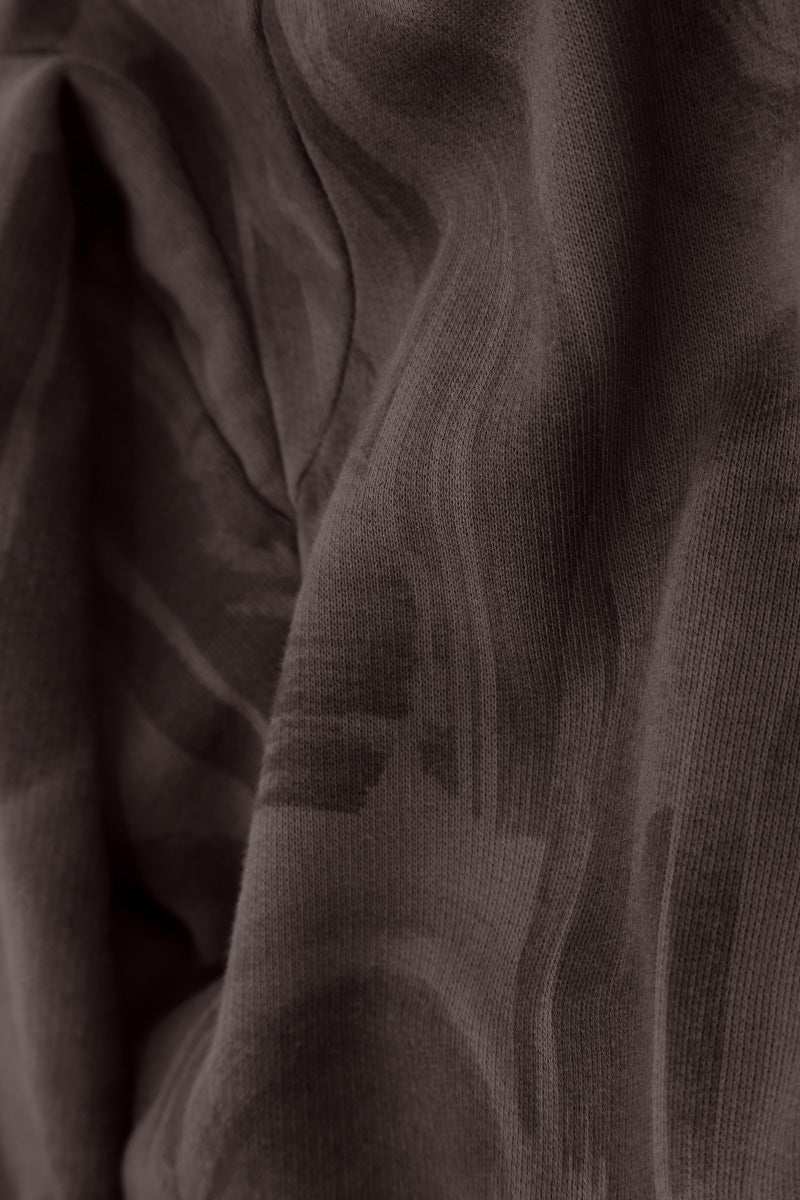 Hooded Forest Brown Paintwave Cotton Jacket Dress 5