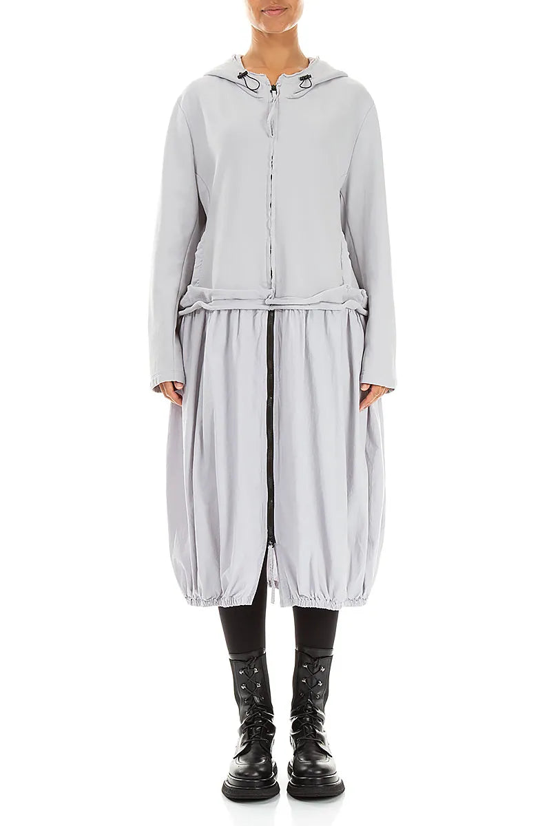 grey jacket dress Hooded Pearl Cotton – miniskirt