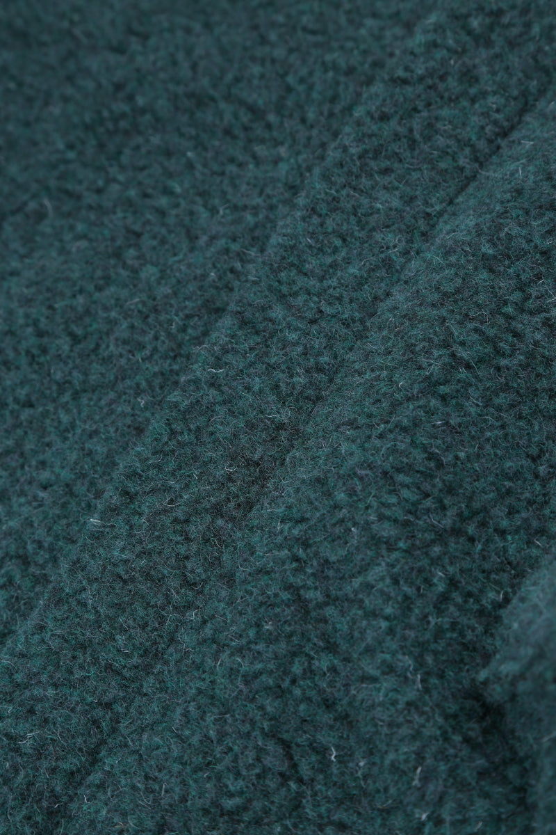 Hooded Teal Plush Wool Cotton Zip Jacket 6