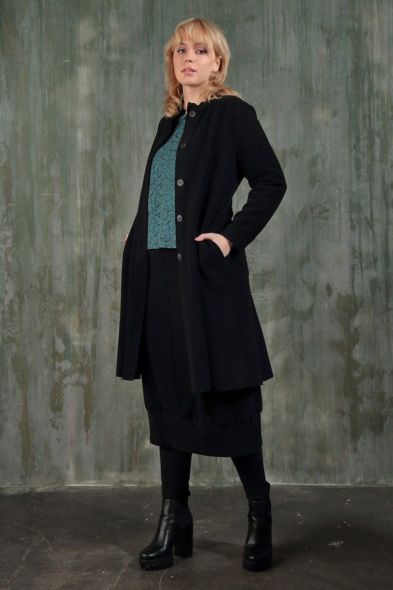 Black Cotton Midi Skirt 6