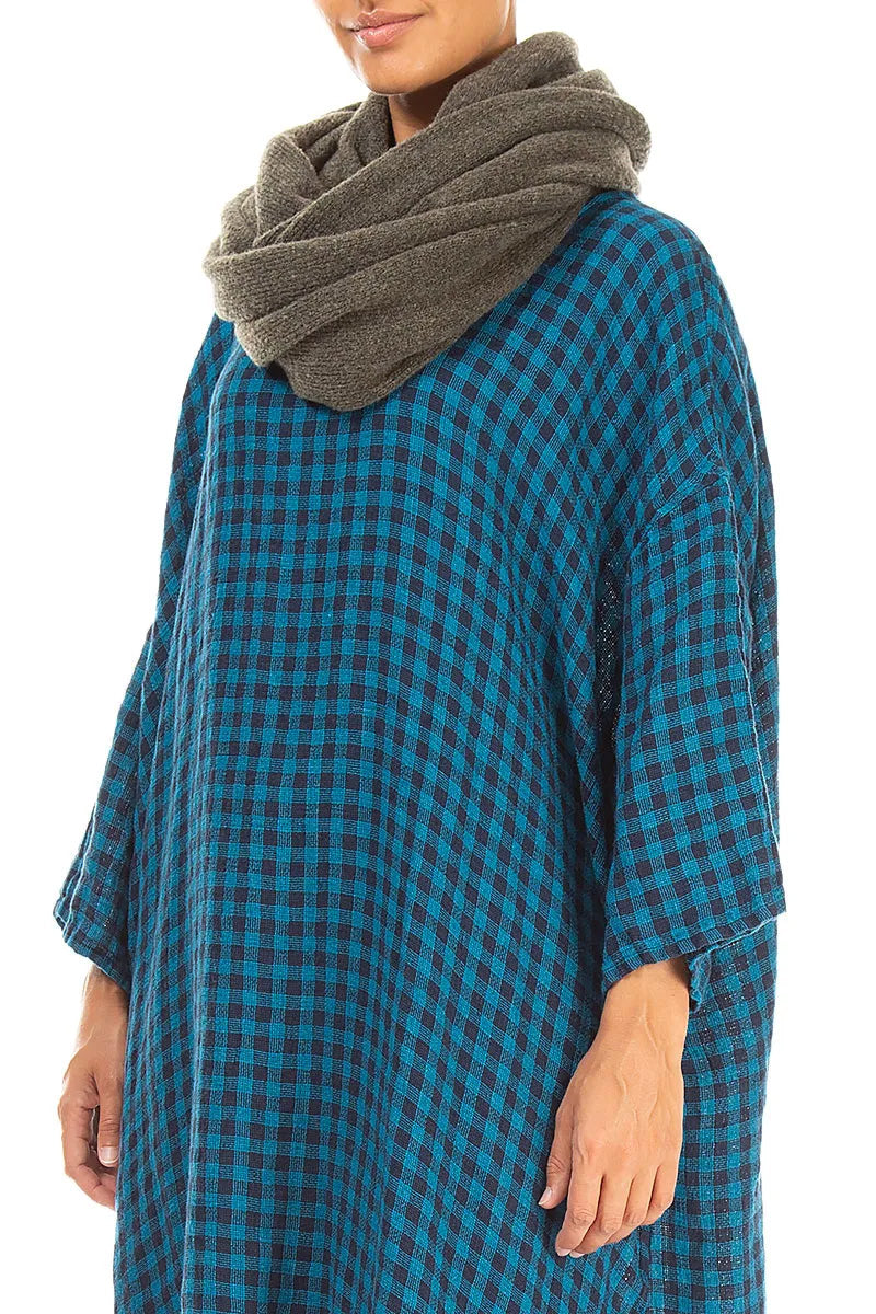 Khaki Wool Infinity Scarf