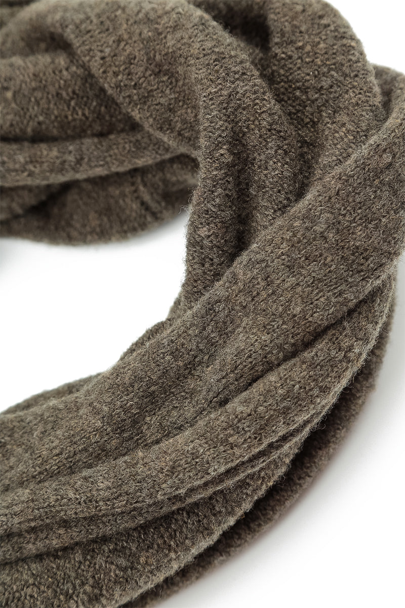 Khaki Wool Infinity Scarf