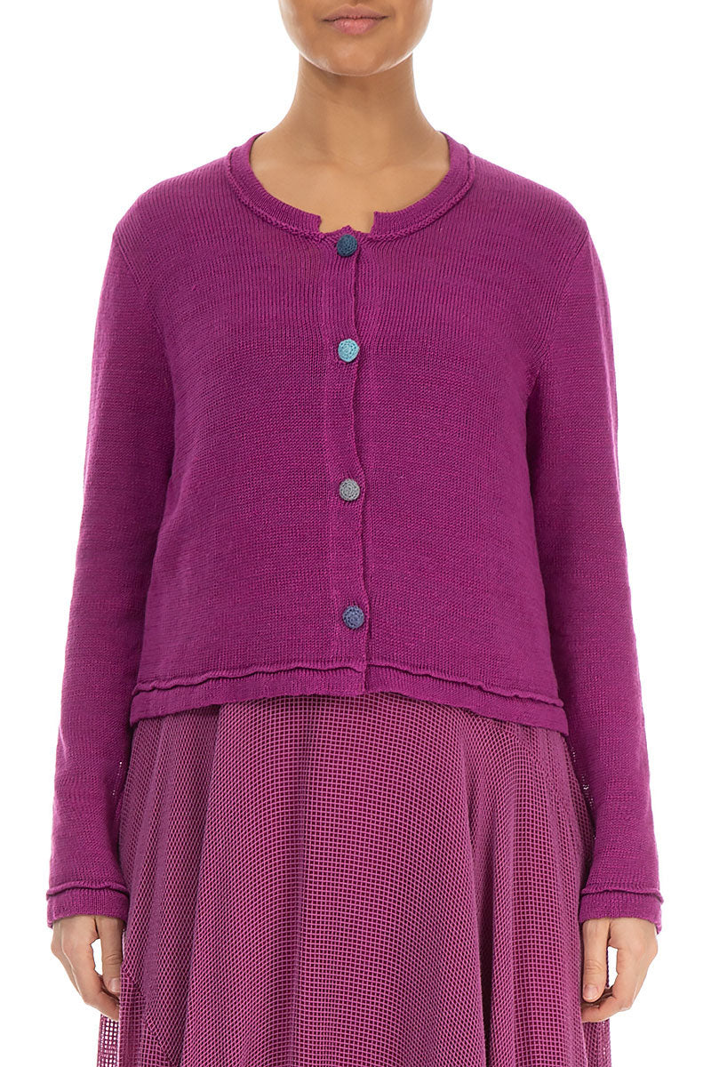 Knitted Buttons Orchid Linen Cardigan