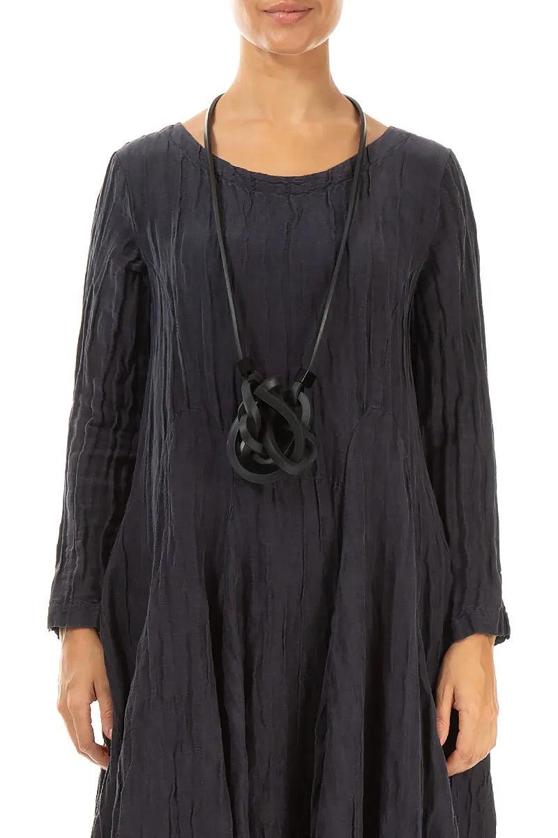 Knotted Black Rubber Necklace 1