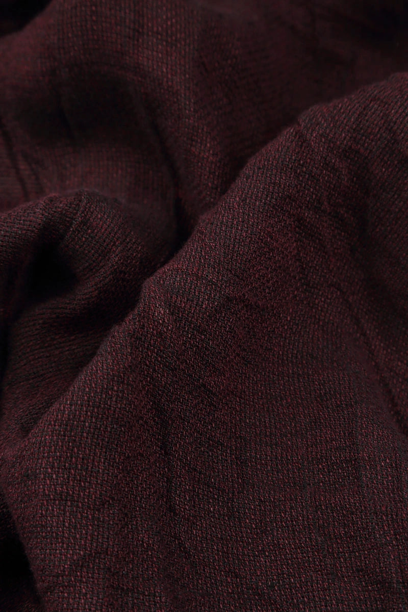 Hooded Dark Red Mélange Linen Jacket 5