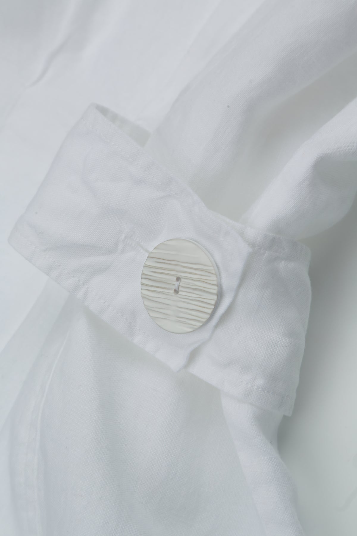 Waist Detail Sleeveless White Linen Dress