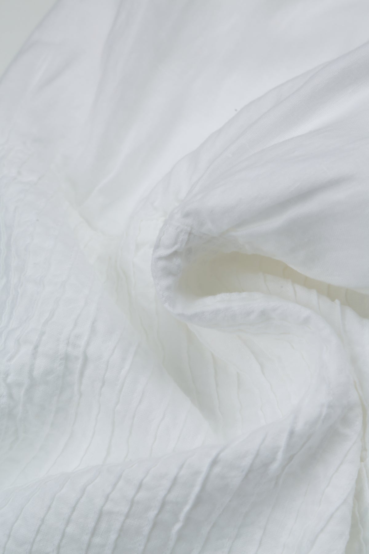 Sleeveless White Pintuck Linen Dress