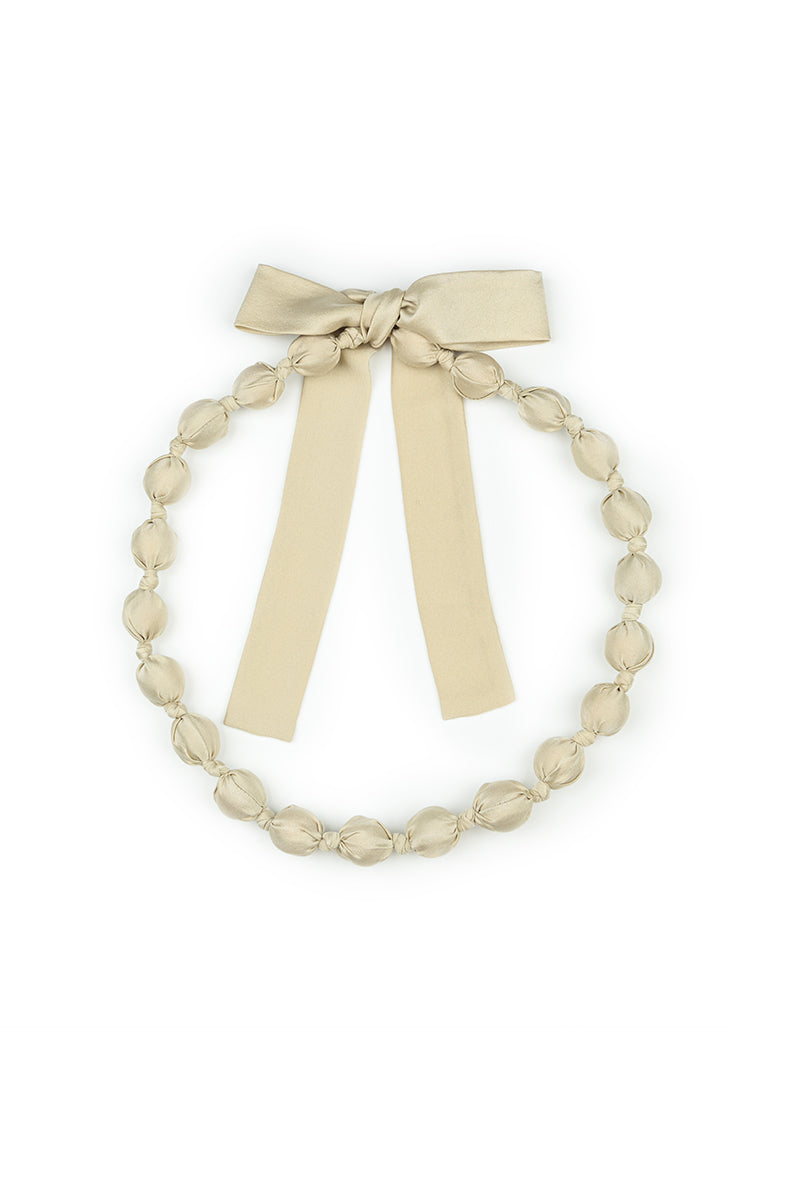 Laurel Green Silk Bead Necklace 4