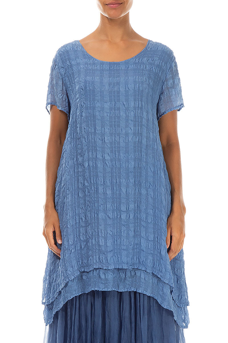 Layered Blue Nova Light Silk Tunic 1