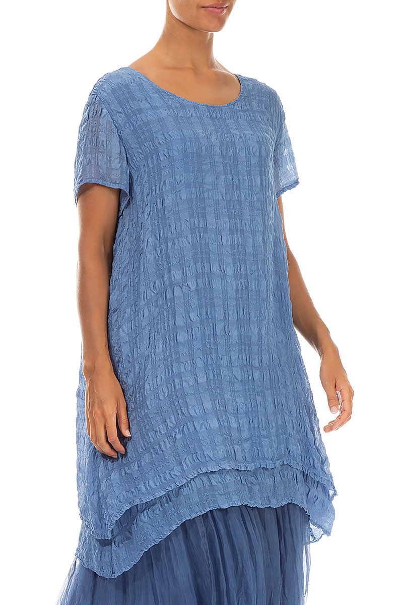 Layered Blue Nova Light Silk Tunic 3