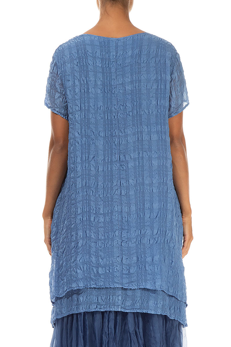 Layered Blue Nova Light Silk Tunic 2